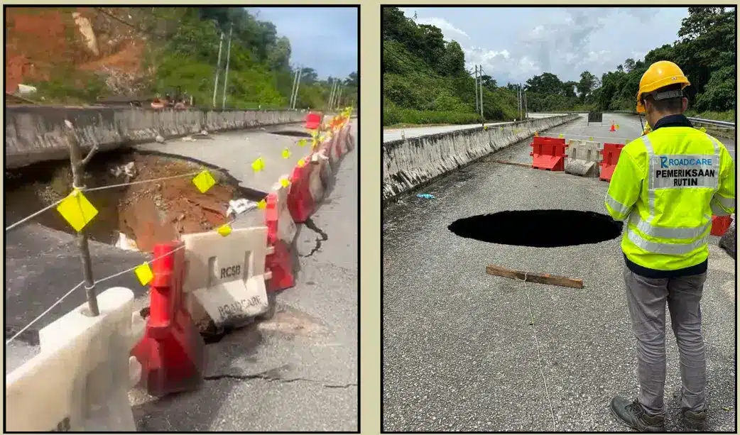 Lubang benam: KM78 Jalan Gua Musang-Lojing ditutup sepenuhnya