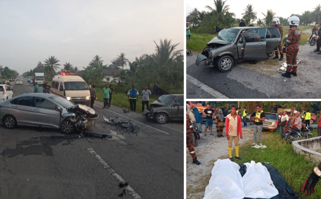 瓜拉古楼两车相撞  夫妻当场丧命.13岁儿子受伤