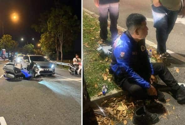 交警护送甲元首座驾 不慎被公众撞伤