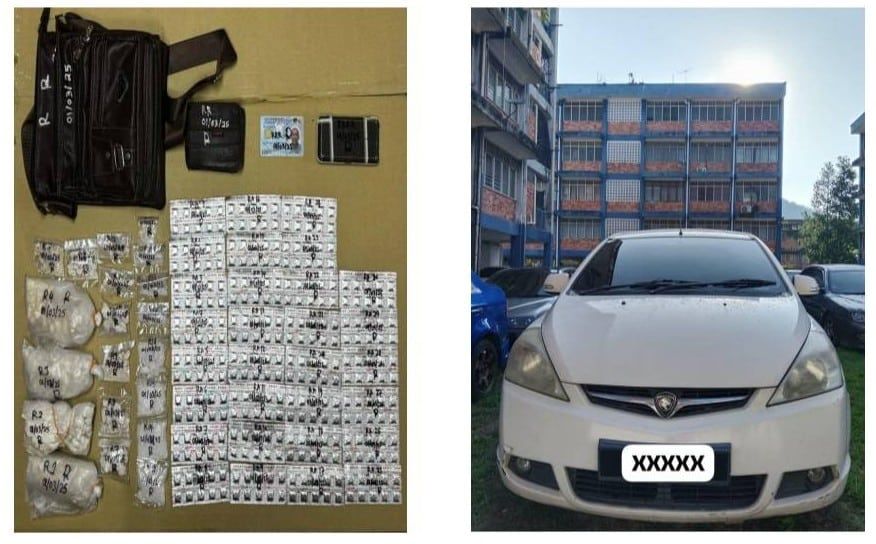 前科男瓜冷贩售毒品被捕     车内搜获市值逾1.3万毒品