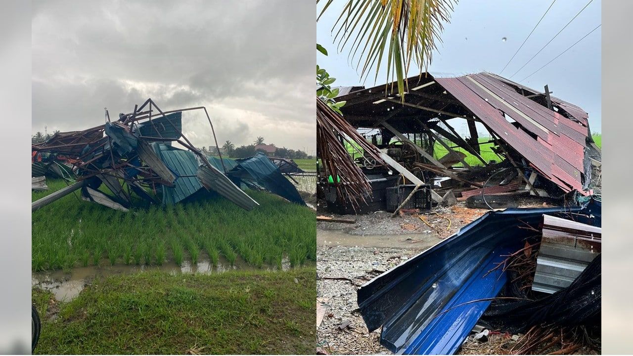 （视频）龙卷风袭击适耕庄刮走屋顶 逾10间民宅严重损坏