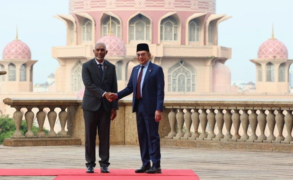 马尔代夫总统赴首相署出席迎接仪式