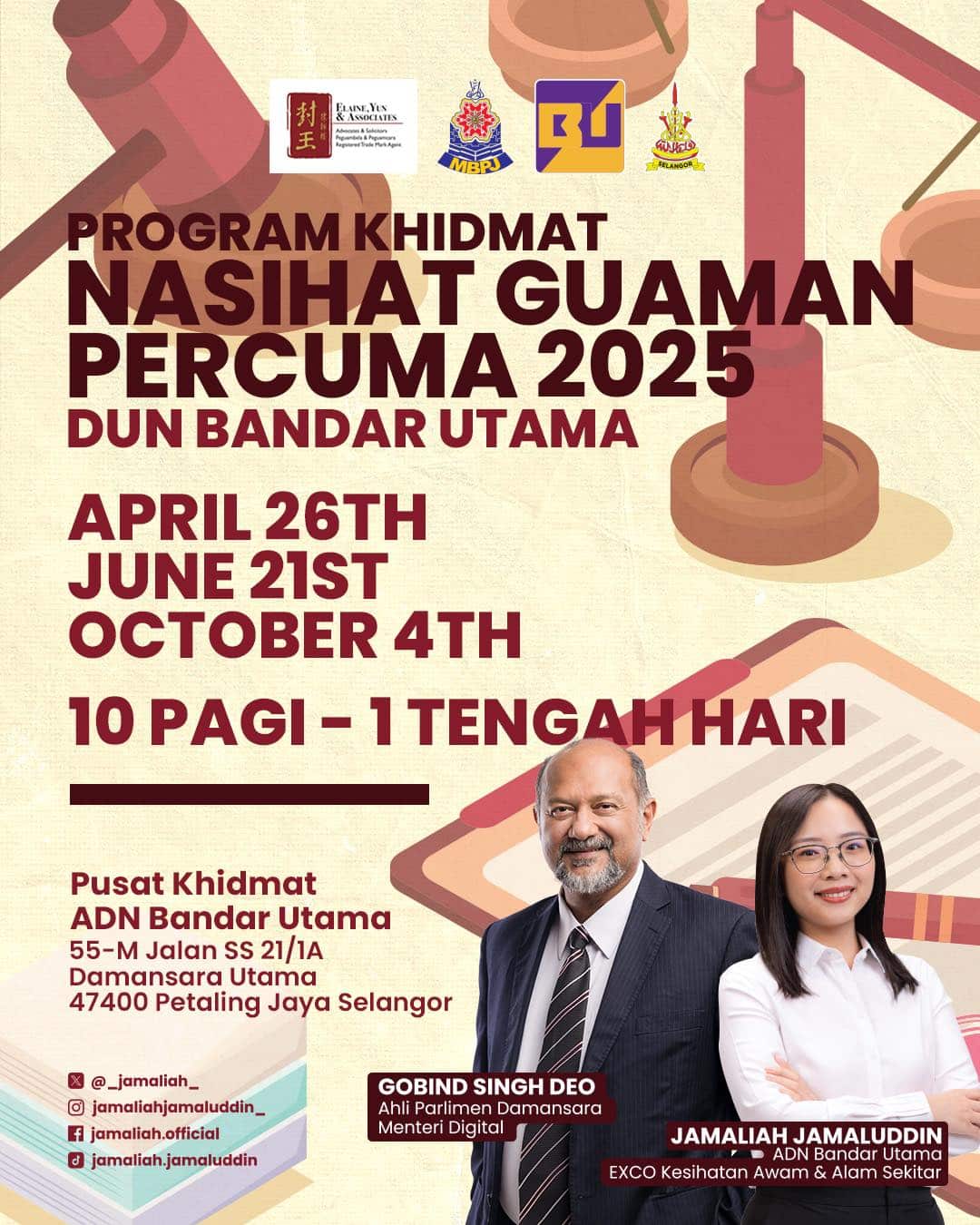 Wakil rakyat Bandar Utama tawar khidmat bantuan guaman percuma