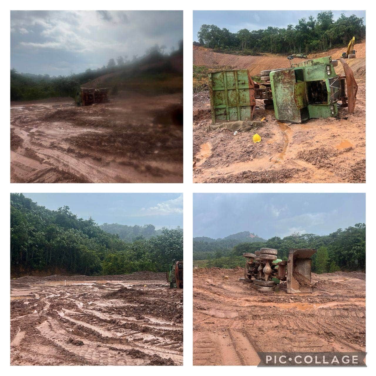 罗里卸泥后翻覆   司机逃生不及被压死