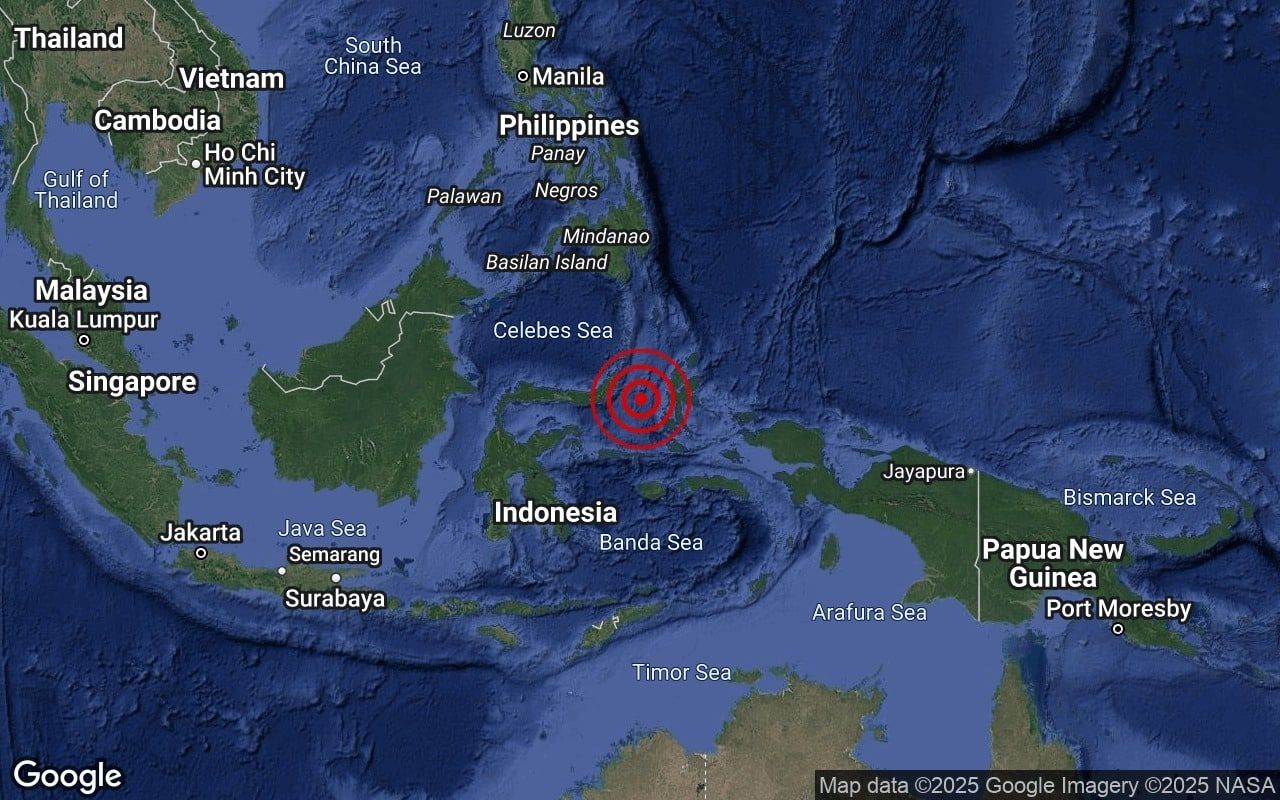 印尼又震了！  马鲁古海北部今早5.4级地震