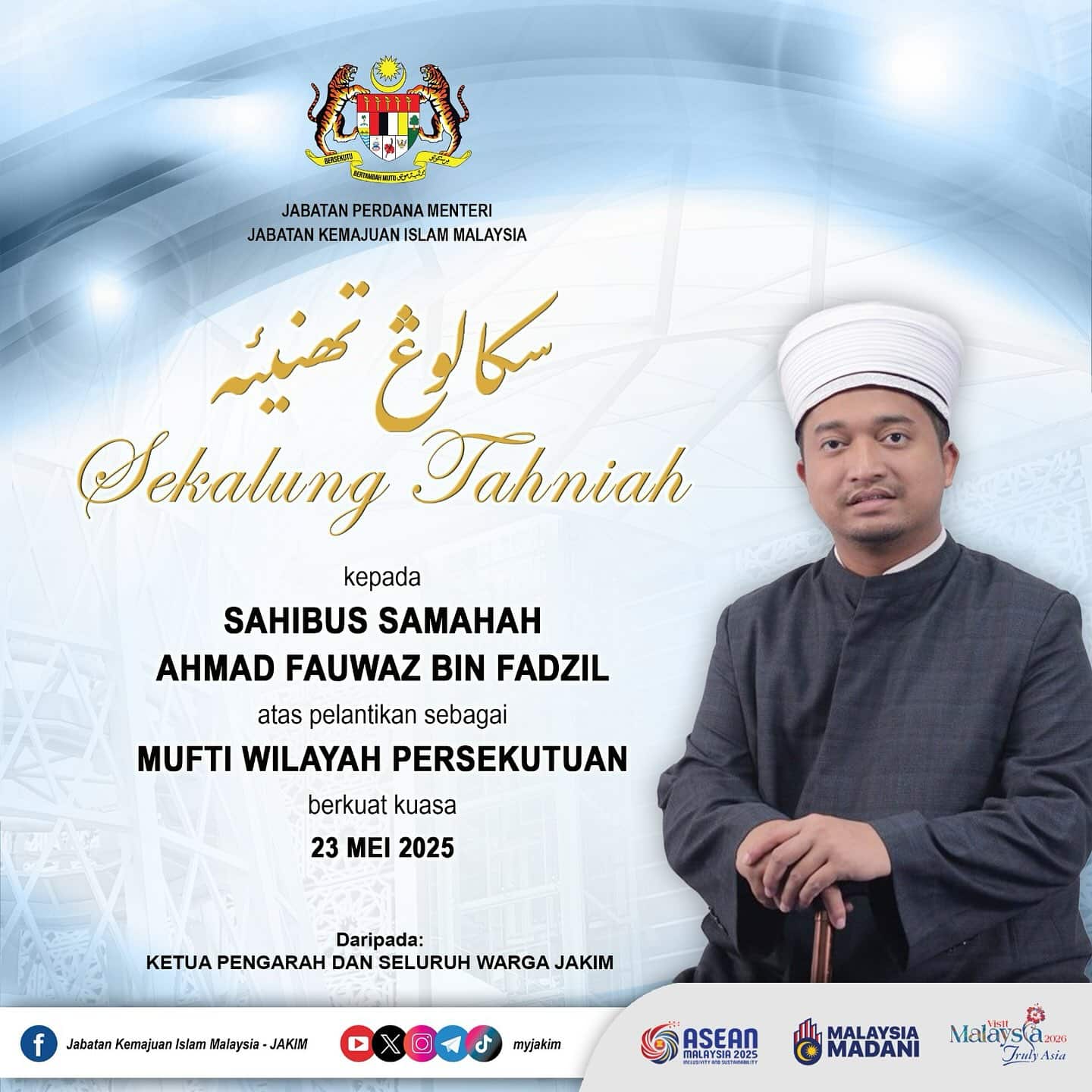Pelantikan Ahmad Fauwaz kukuhkan peranan Jabatan Mufti Wilayah Persekutuan