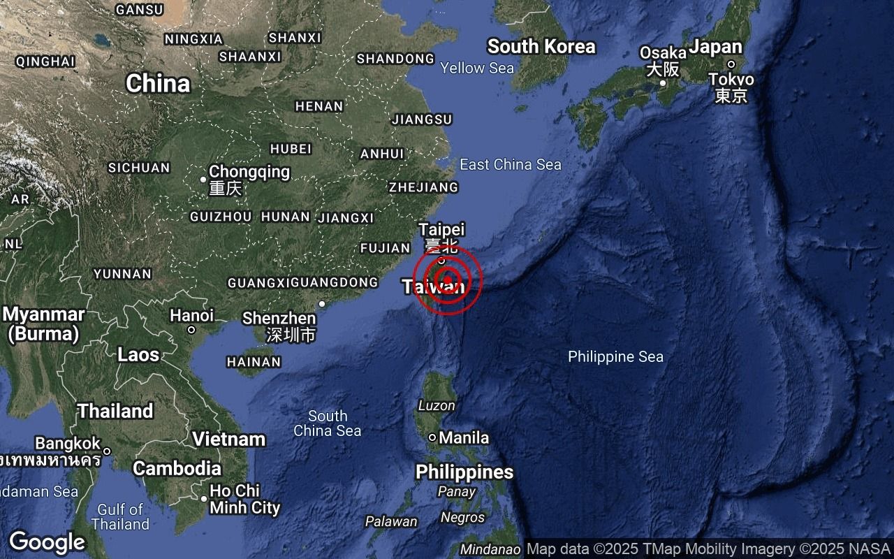台中5.2级地震  未对大马构成海啸威胁