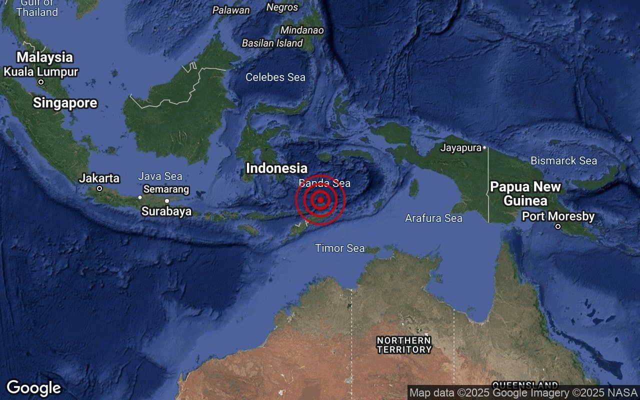 印尼班达海域今早5.6级中等地震
