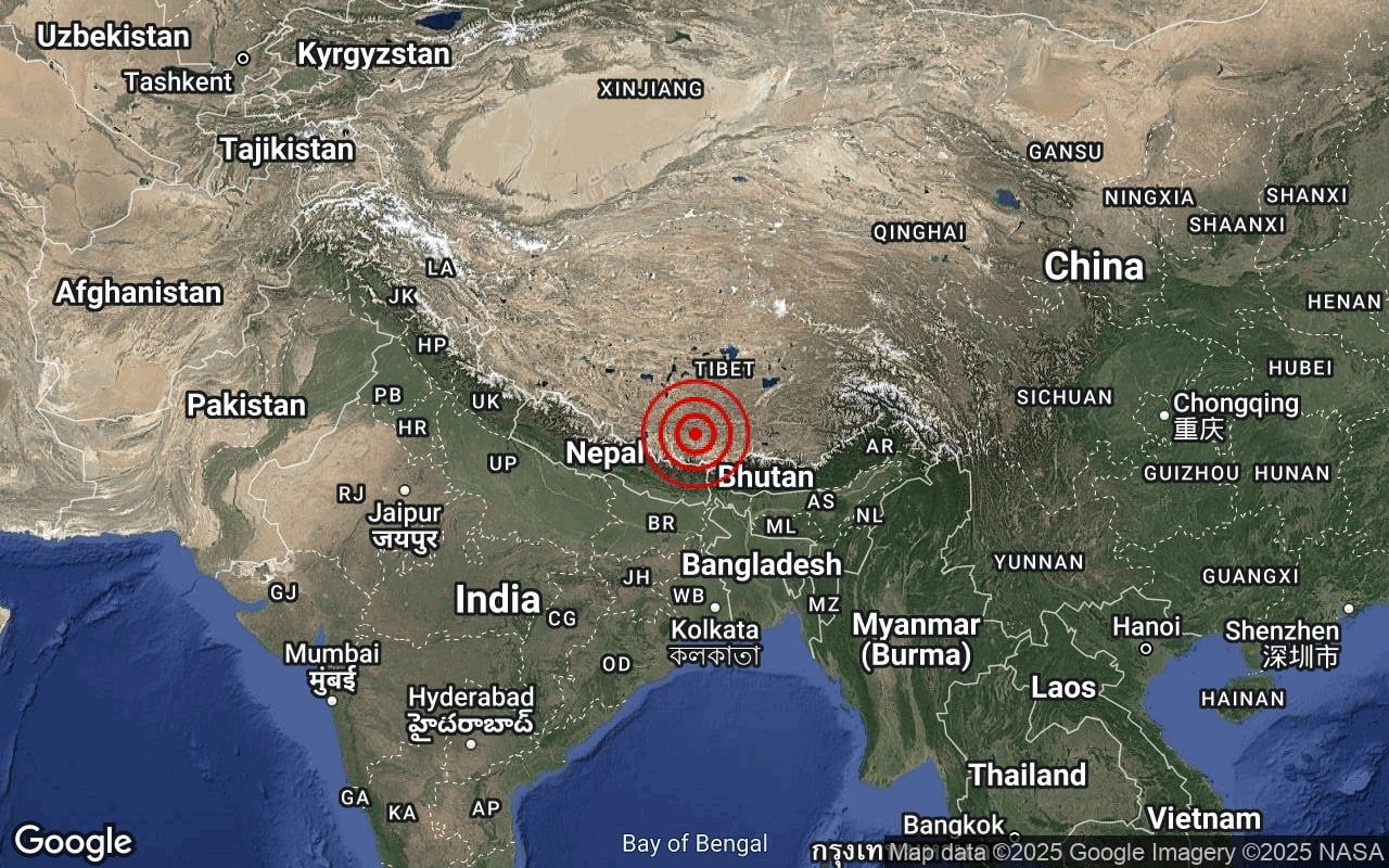 西藏地牛翻身！  今凌晨发生5.4级地震