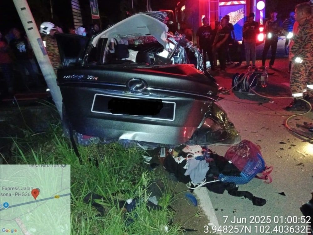 哈芝节两车相撞惨剧！ 一家五口命丧虎口