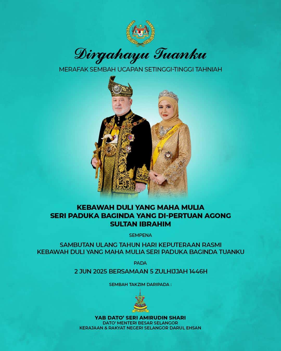 MB sembah tahniah Hari Keputeraan Agong