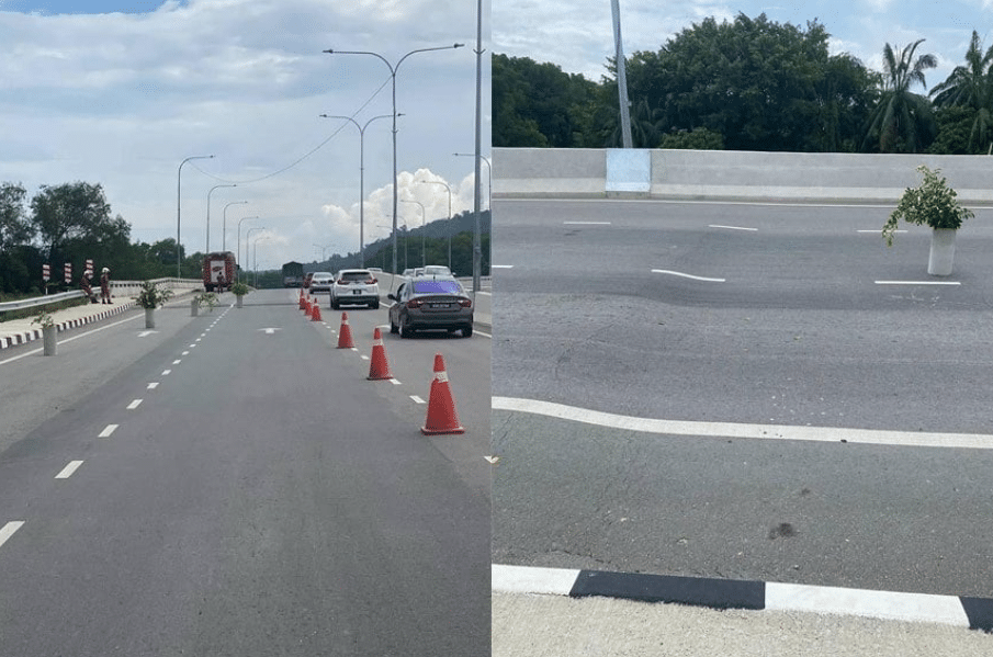 ஜோர்ஜ்டவுனில் ஏற்பட்ட சாலை சேதம்