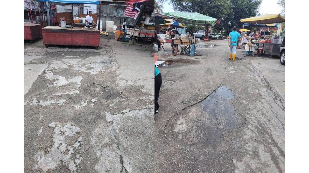 安邦太子园新巴刹坑洞处处 游佳豪助申请拨款重铺烂路