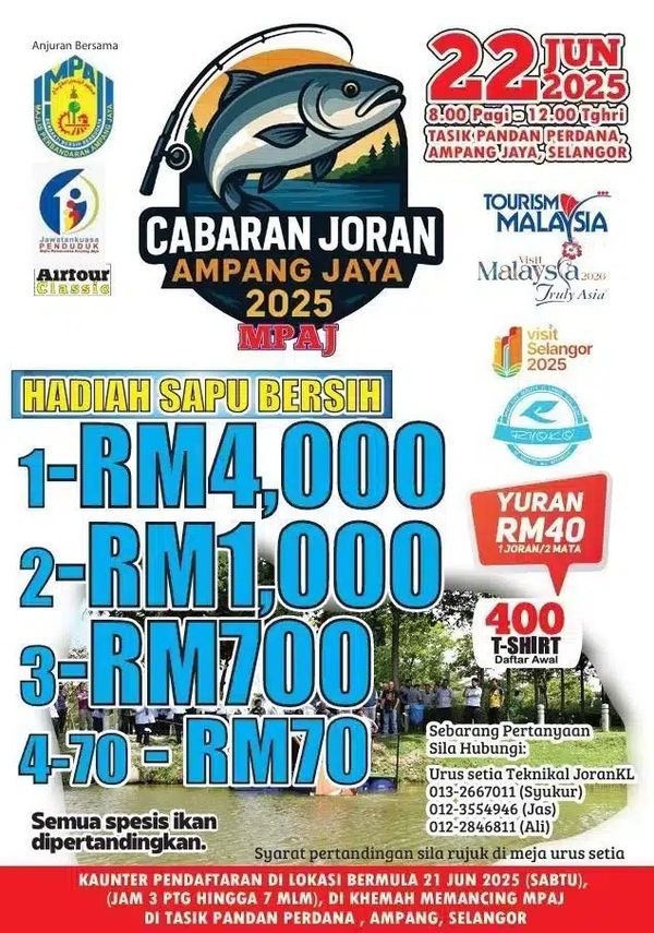 அம்பாங் ஜெயா மீன்பிடி போட்டியின் வெற்றியாளர்களுக்கு RM10,000க்கும் அதிகமான ரொக்கப் பரிசு