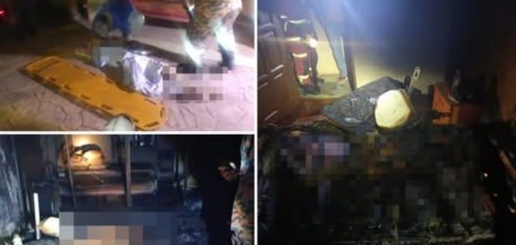 马来甘榜民宅失火6人受困  84岁老妇烧死.另5人获救