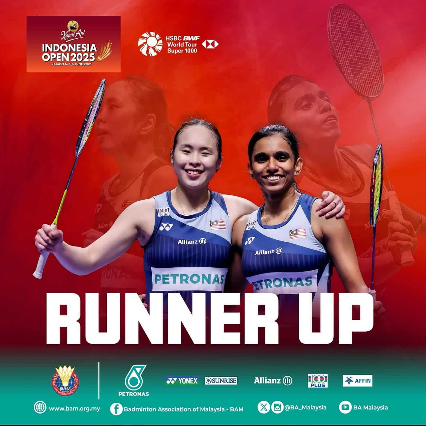 【印尼羽球超级赛】乐蒂组合力拼三局   不敌中国收获亚军