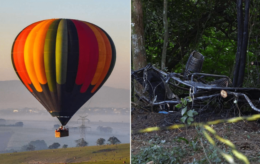 வெப்பக் காற்று பலூன் தீப்பிடித்த சம்பவத்தில் எண்மர் மரணம்
