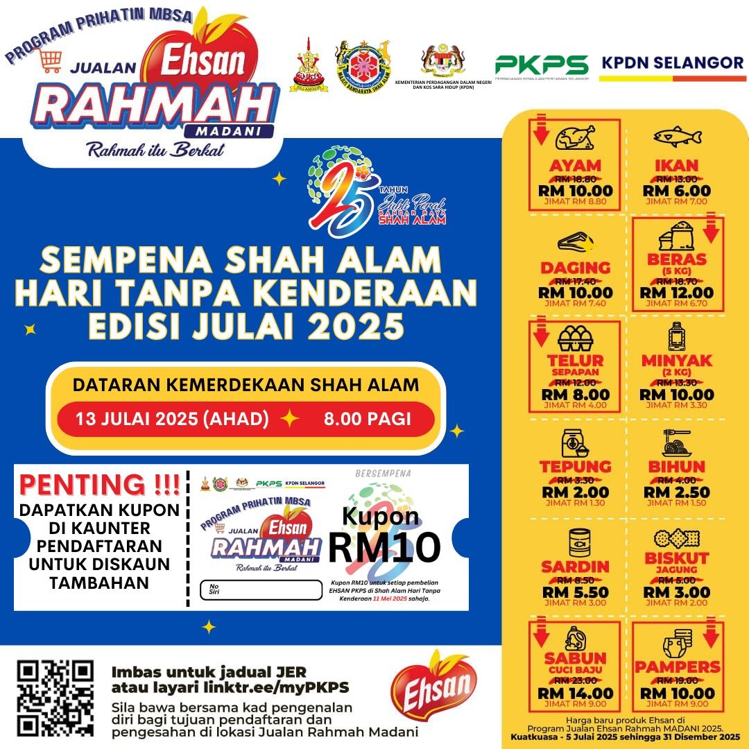 莎阿南本周日办无车日 派10令吉便宜市集固本