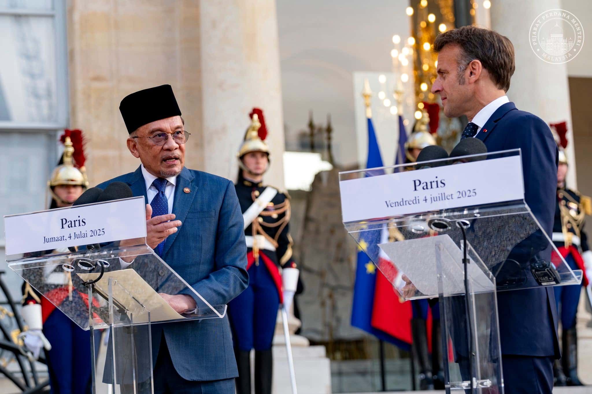 进一步推动两国各领域合作  马克龙：安华访法取得成功