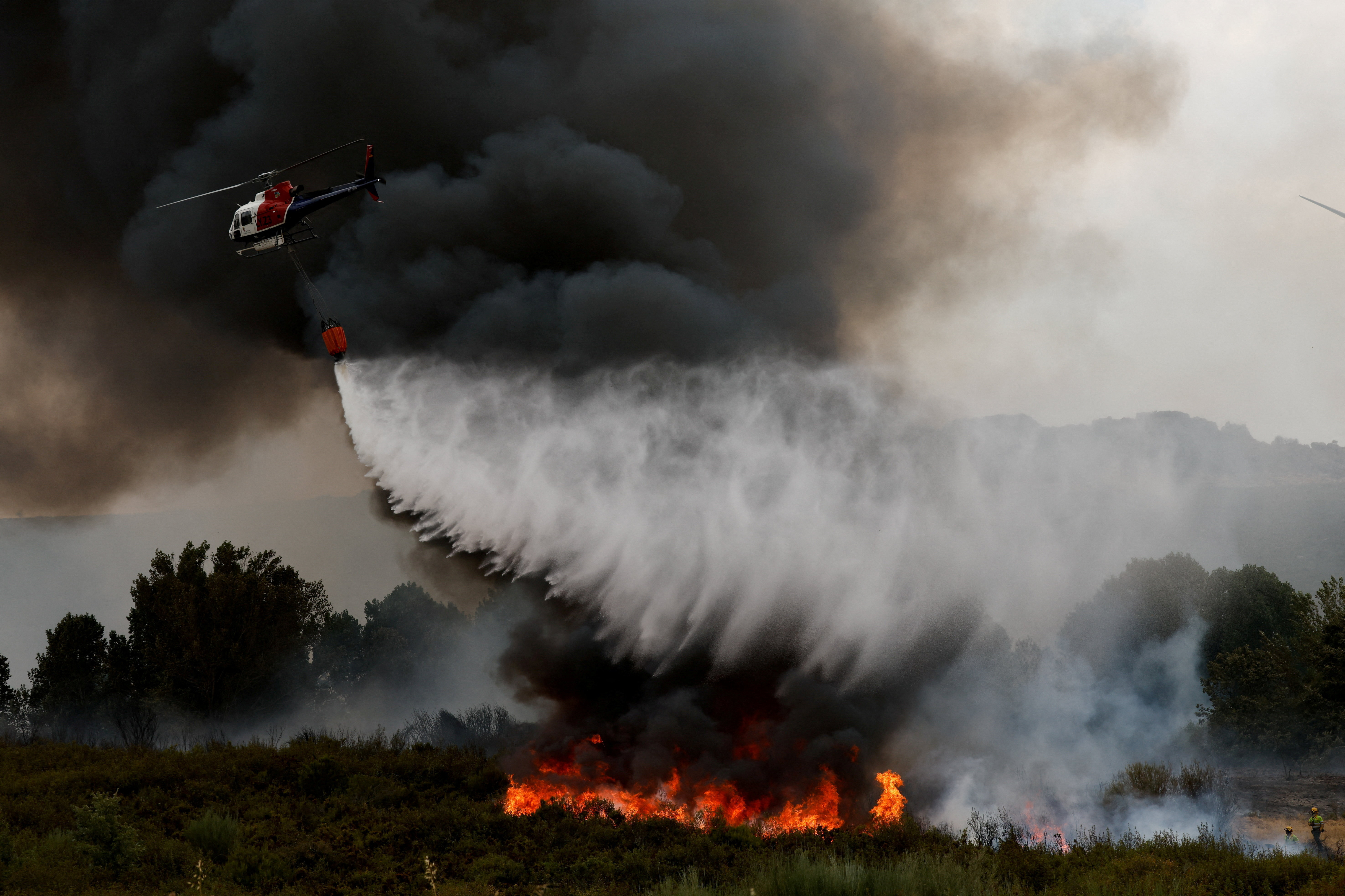 Wildfires fanned by heatwave, strong winds rage across Europe