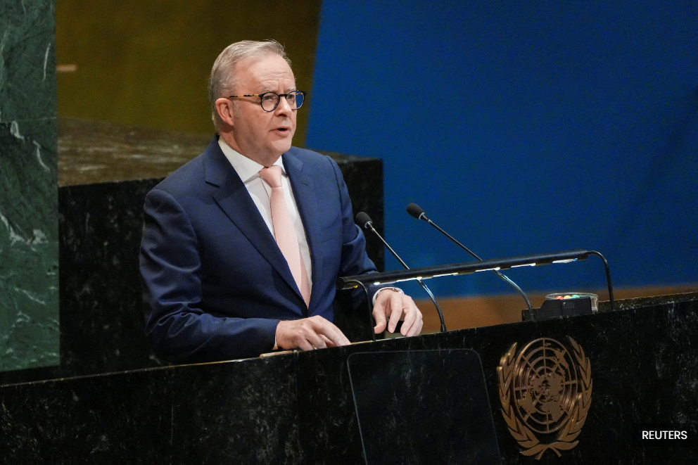 Australia PM cites killed aid worker in speech on Palestinian recognition