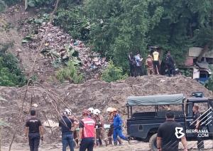 Dua individu tertimbus tanah runtuh hempap tiga rumah ditemukan maut