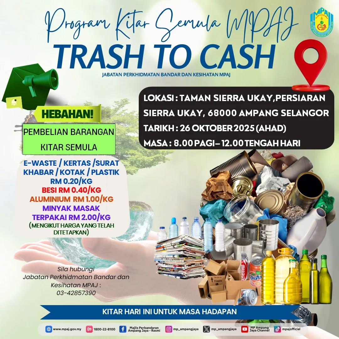 Tukar barangan terpakai dapat tunai di Program Kitar Semula MPAJ