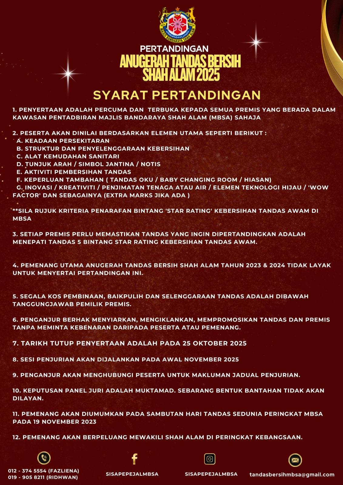 MBSA anjur Anugerah Tandas Bersih 2025, iktiraf premis kekal tahap kebersihan tinggi