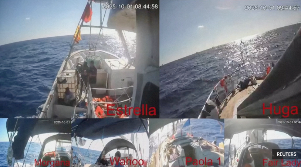 Flotilla says Israeli vessels intimidated its boats as it approaches Gaza