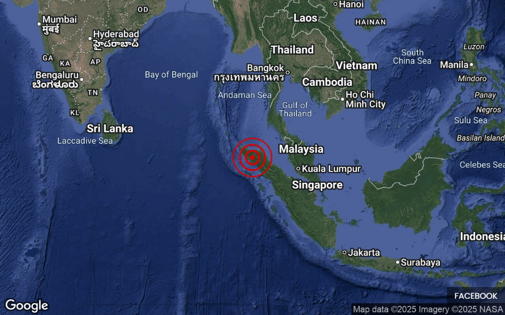 印尼苏门答腊北部 今午发生5.2级地震