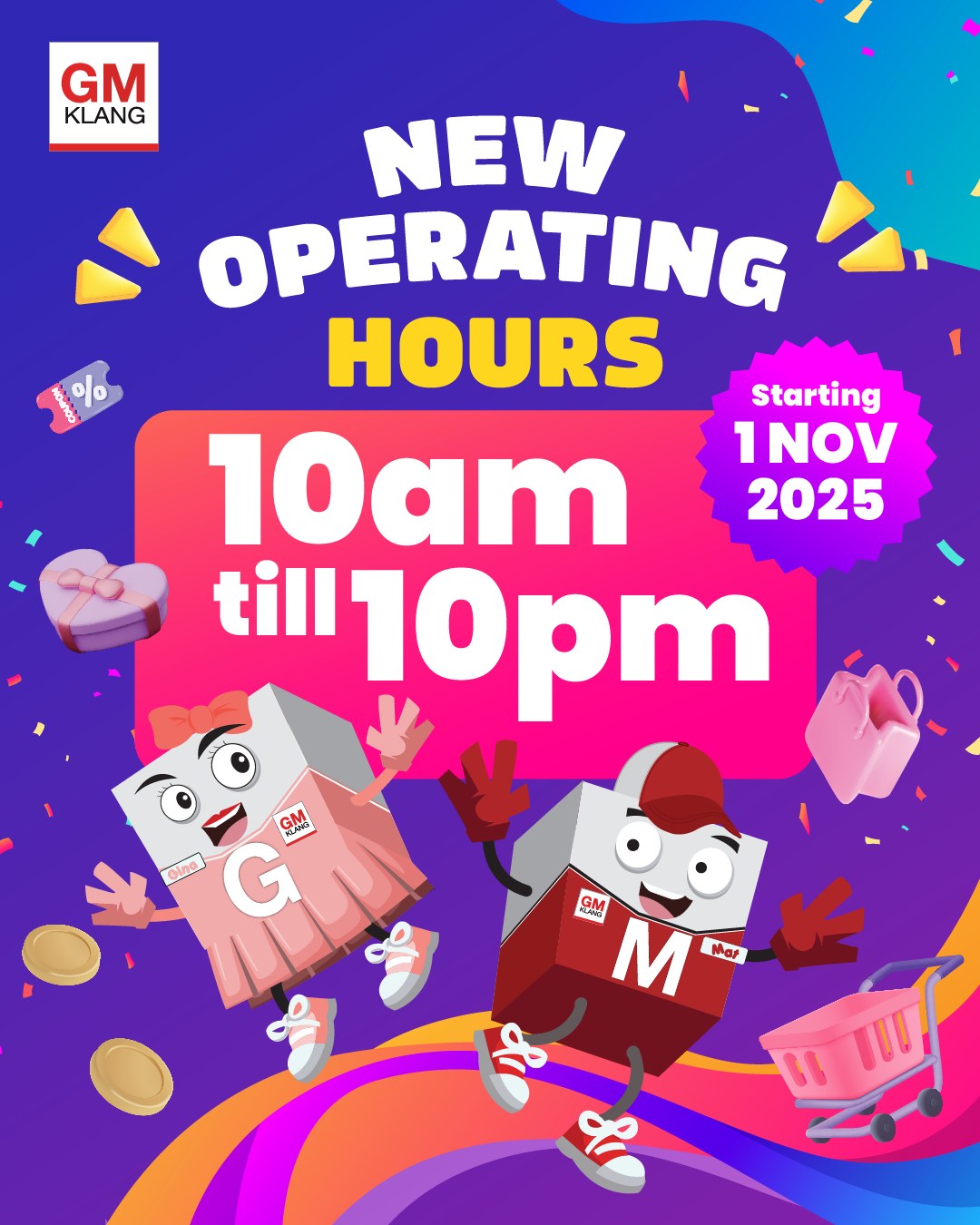 GM Klang raikan ulang tahun ke-16 dengan waktu operasi baharu hingga 10 malam