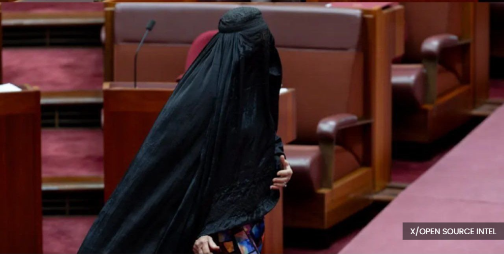 Australian far-right leader Pauline Hanson suspended after donning burqa to Parliament