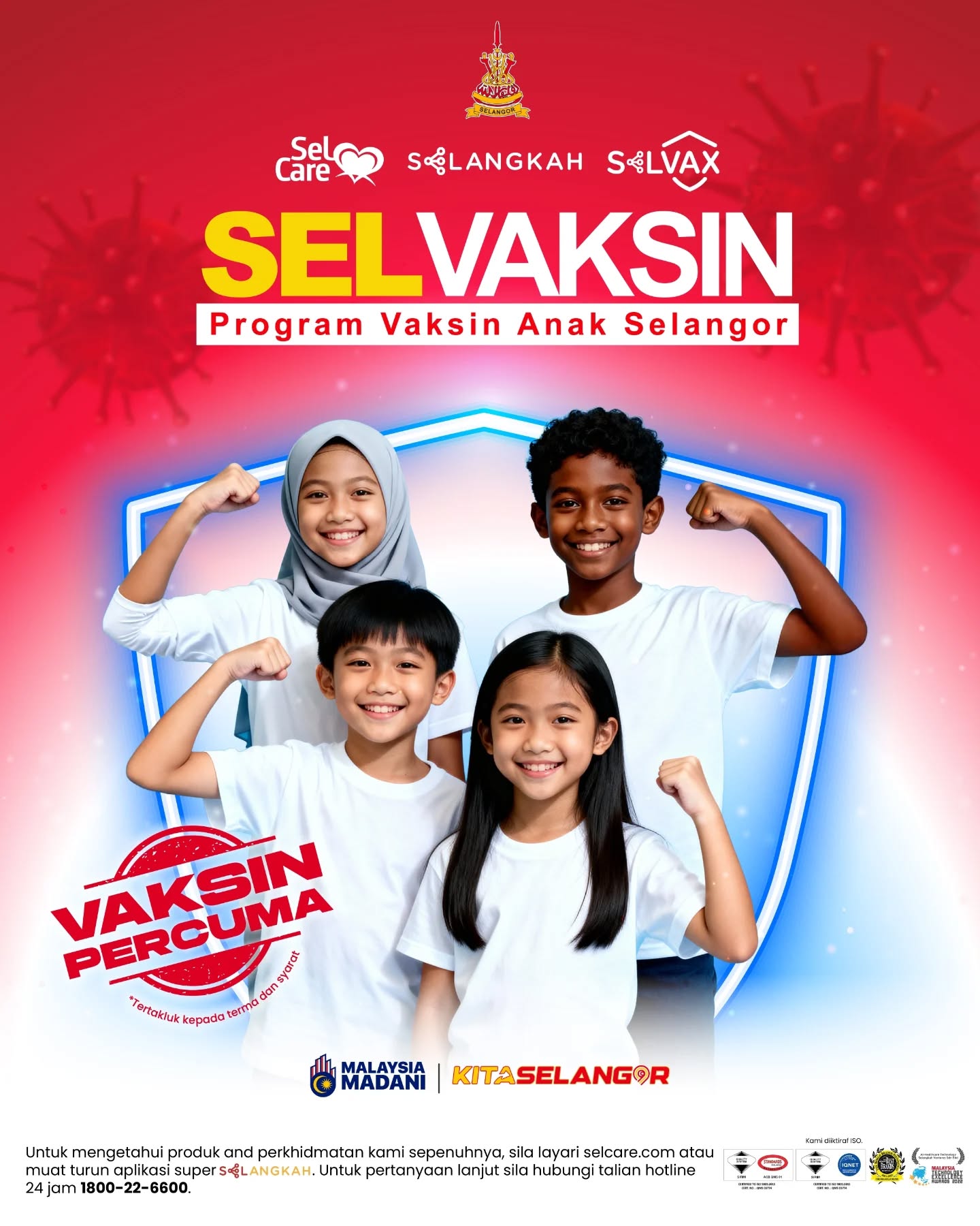 Vaksin influenza percuma untuk anak Selangor