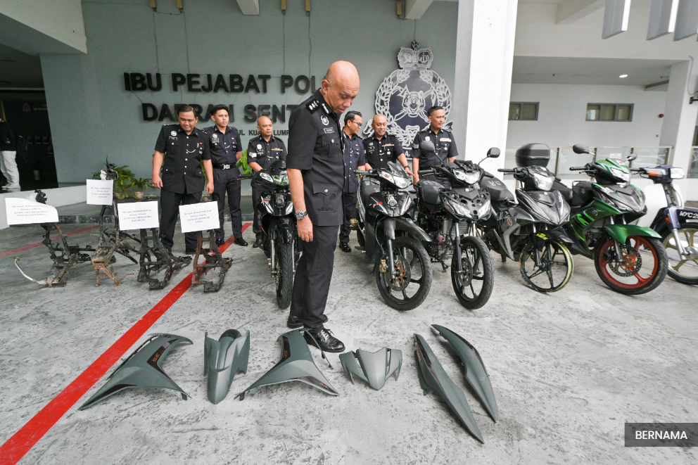 Cops bust 'Ajoi Gang' behind motorcycle thefts in KL, Selangor