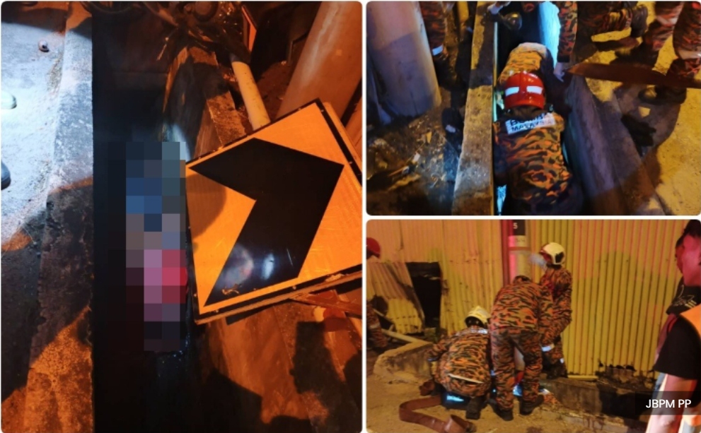 疑摩托车失控 男骑士抛入沟渠丧命