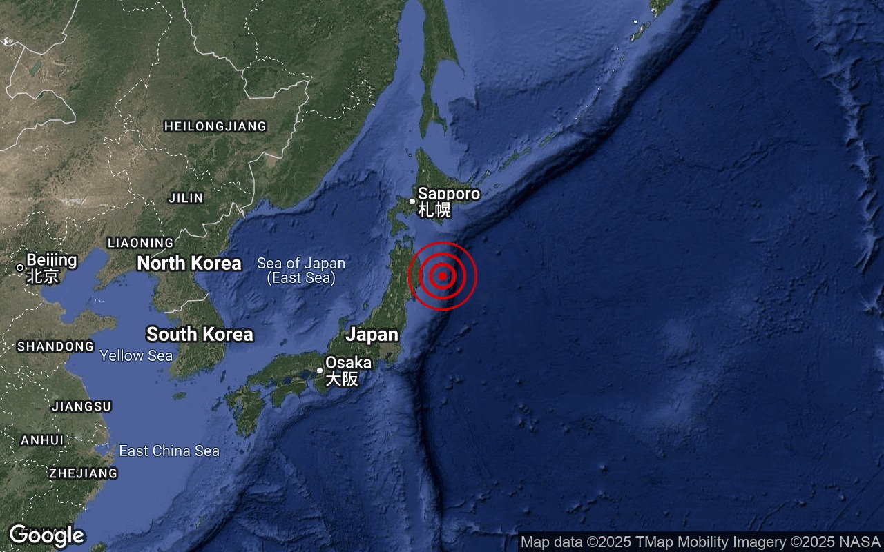 日本本州东海岸今午6.5级强震！