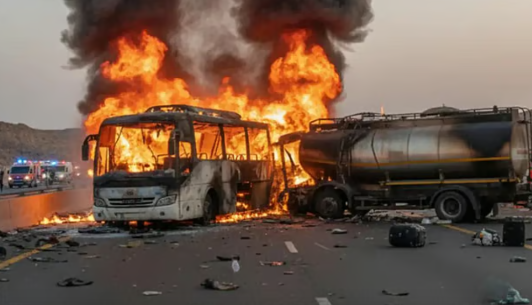 சவூதி அரேபியாவில் பேருந்து டீசல் லாரியுடம் மோதி விபத்து - குறைந்தது 42 இந்தியப் பிரஜைகள் மரணம்