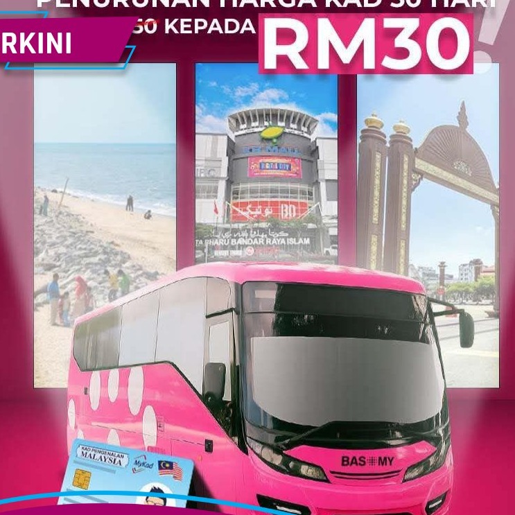 Tambang pas Bas.My turun kepada RM30, bantu jimat hingga RM300 sebulan