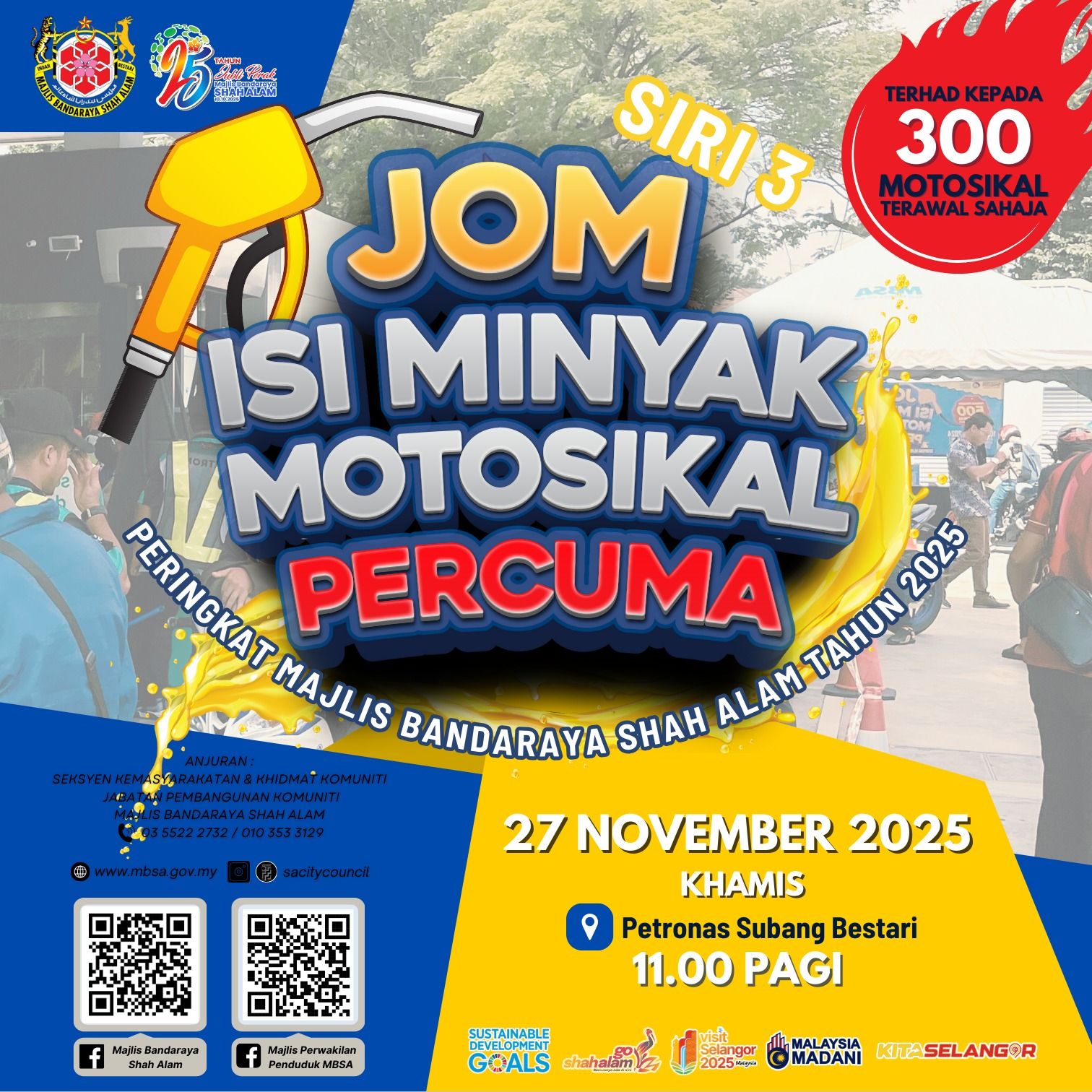 Isi minyak percuma RM10, di Petronas Subang Bestari pada 27 November