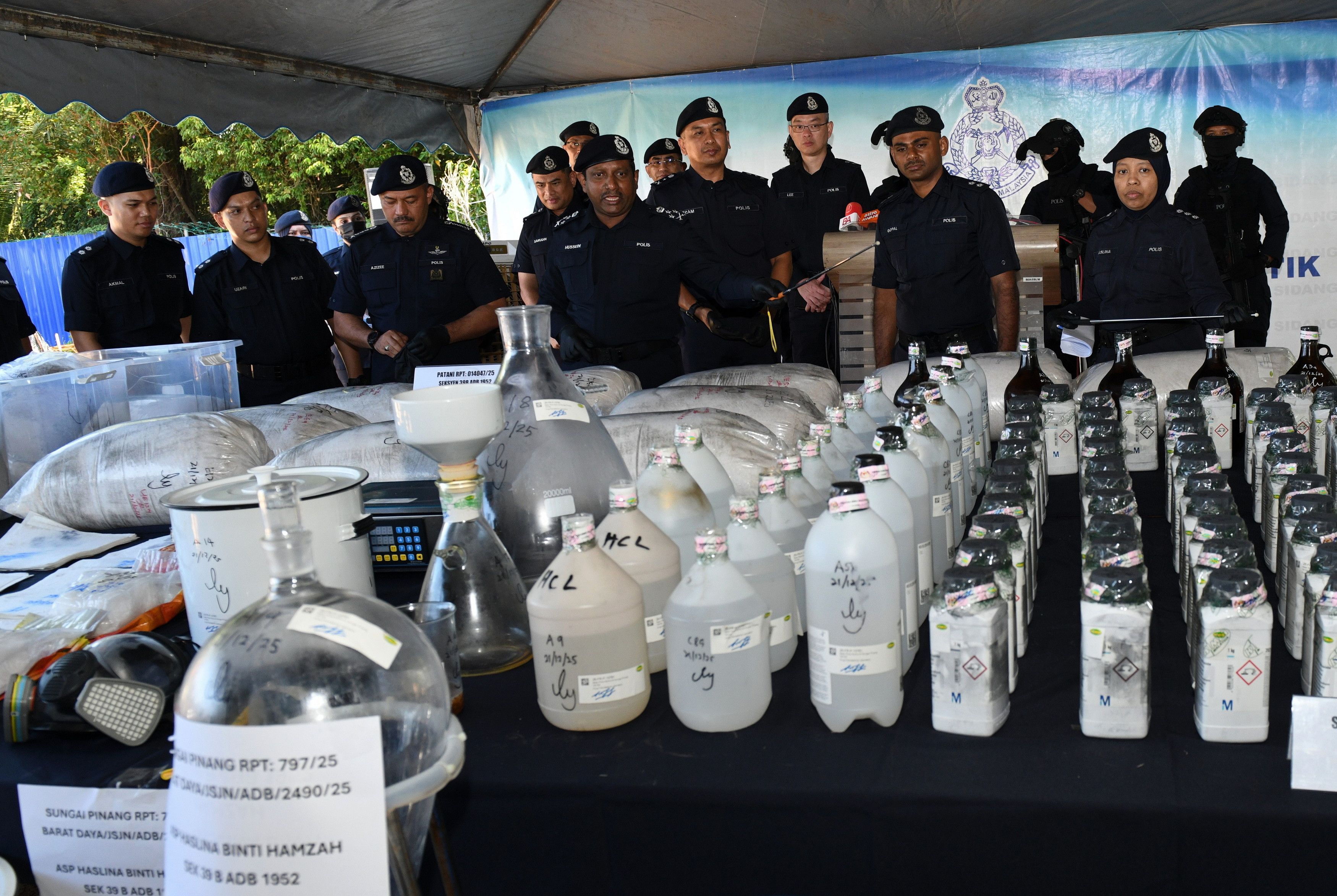 Police bust syabu lab in Penang durian farm, seize 1.2 tonnes of drugs