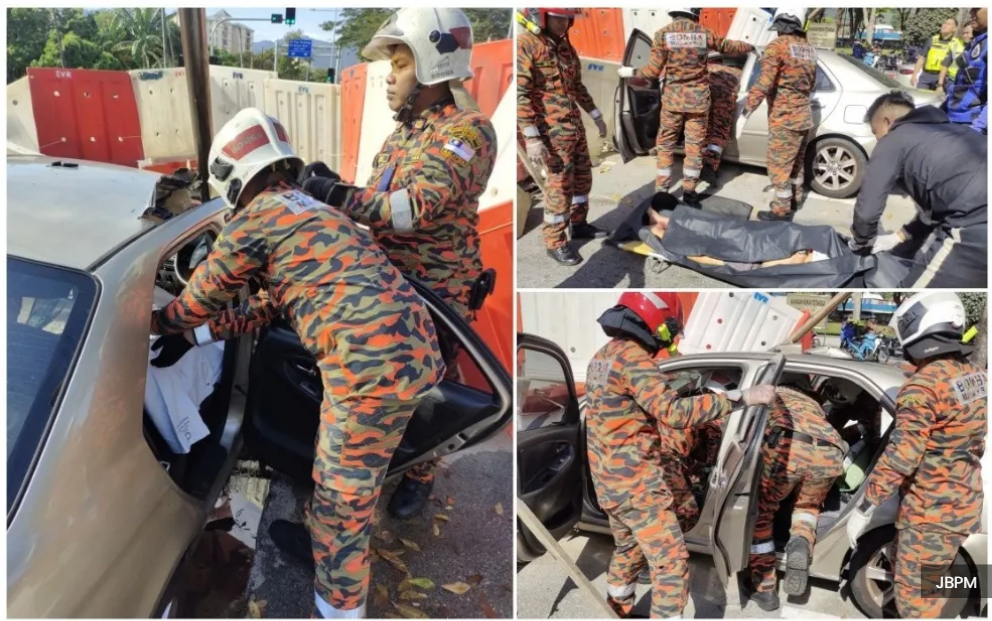 轿车疑失控撞路肩  67岁老翁命丧公路