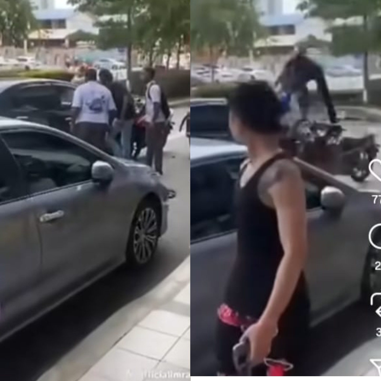 காஜாங்கில் வேகமாக வந்த கார்  மோட்டார் சைக்கிளை மோதிய சம்பவம்- டிக் டாக் காணொளி வைரல் 