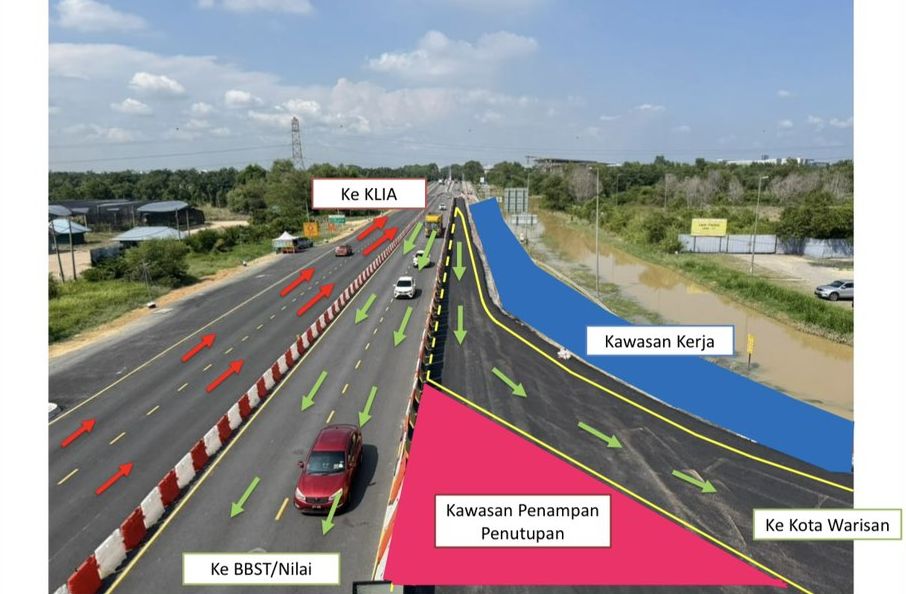 Lencongan sementara di persimpangan FT29/FT32 Kota Warisan hingga 16 Februari depan