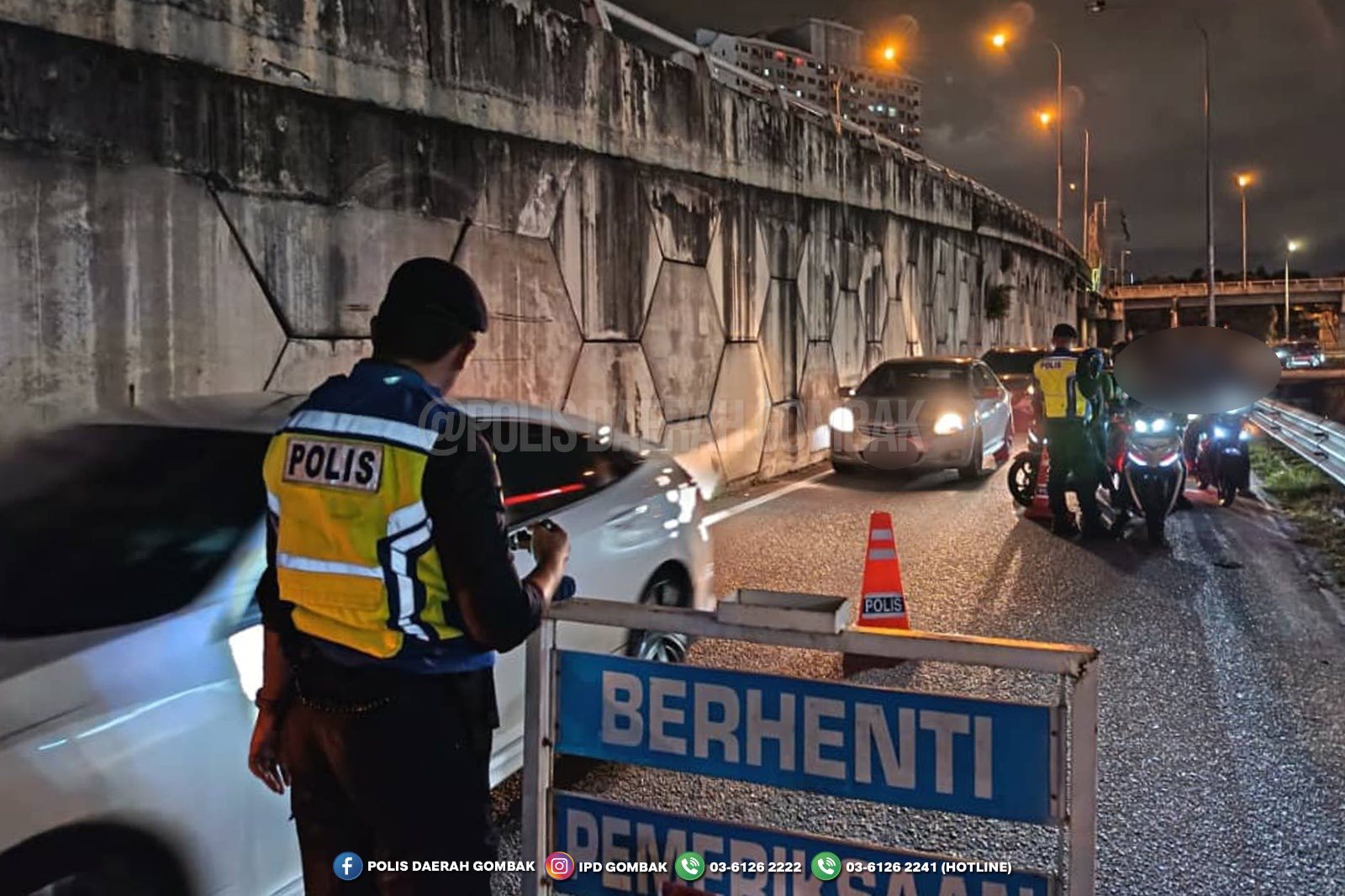 1,677 individu diperiksa, 15 ditahan dalam operasi bersepadu jenayah di Gombak