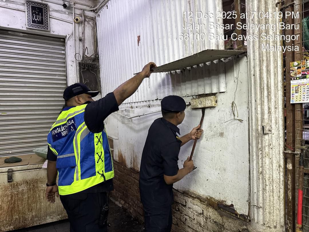 士拉央综合取缔行动 充公4营业场所.拆5摊位