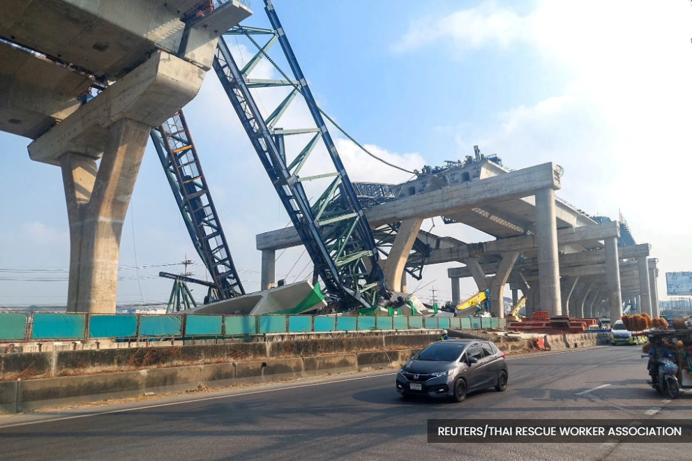 Two dead in Thailand after another crane collapses, crushing cars