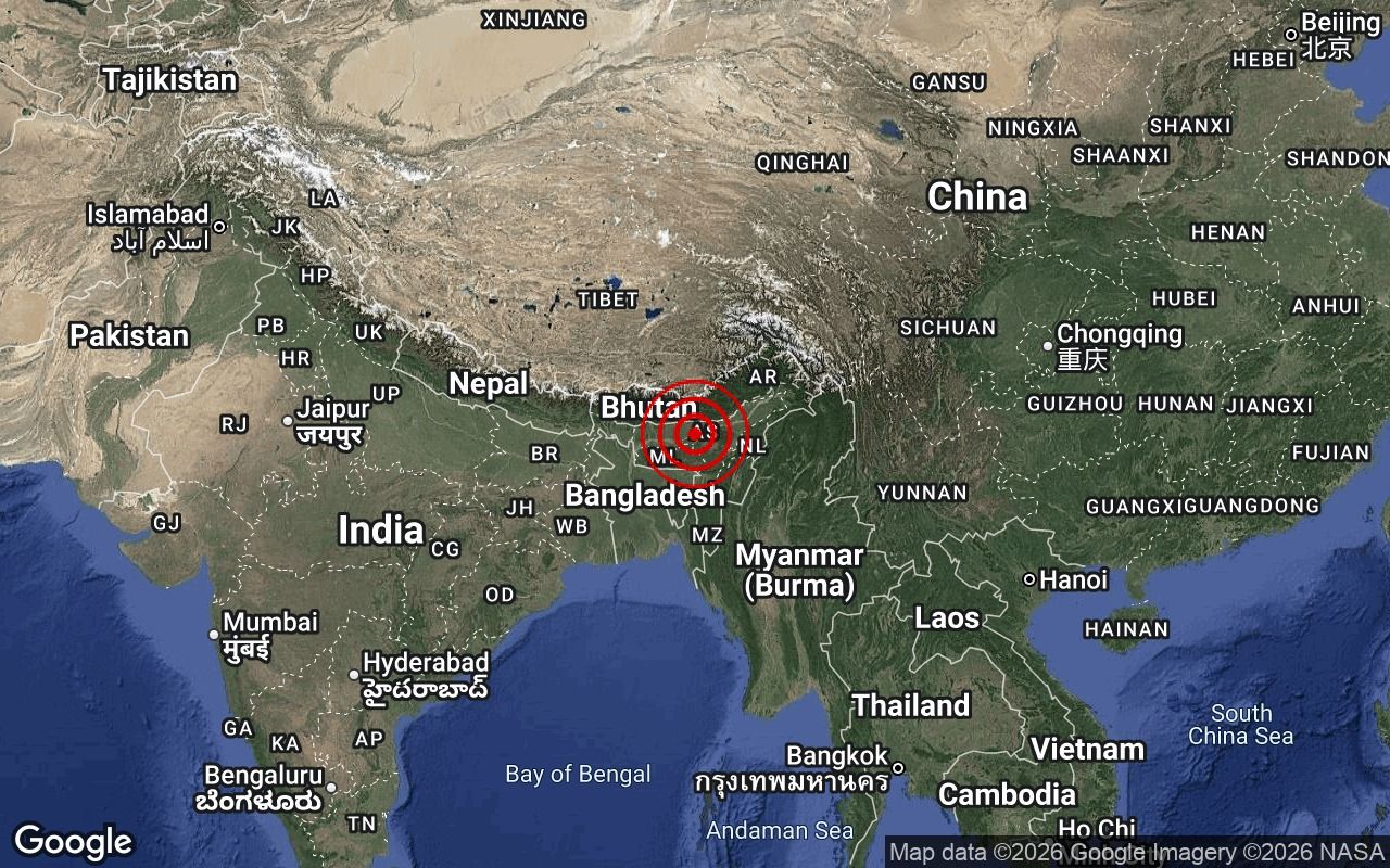 印度东北部今早5.2级地震