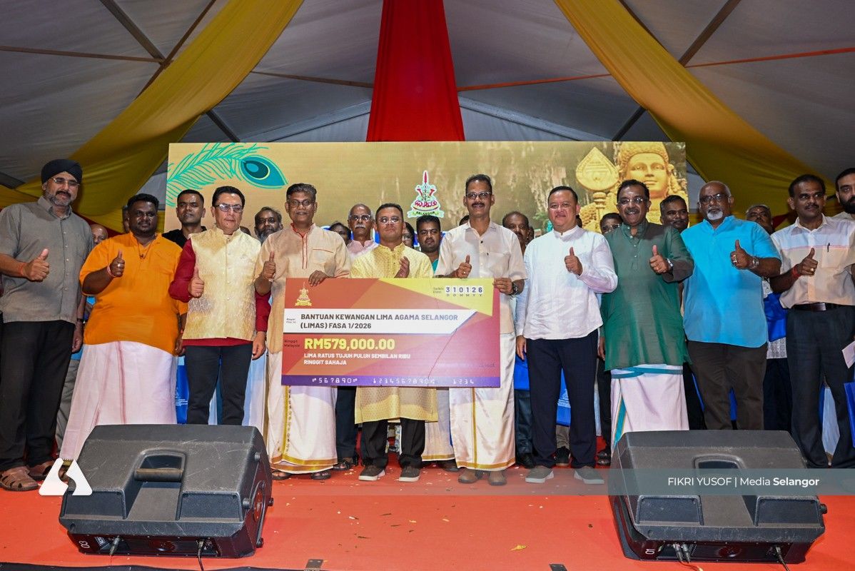 Selangor bantu rumah ibadat semua kaum, 54 kuil terima RM579,000