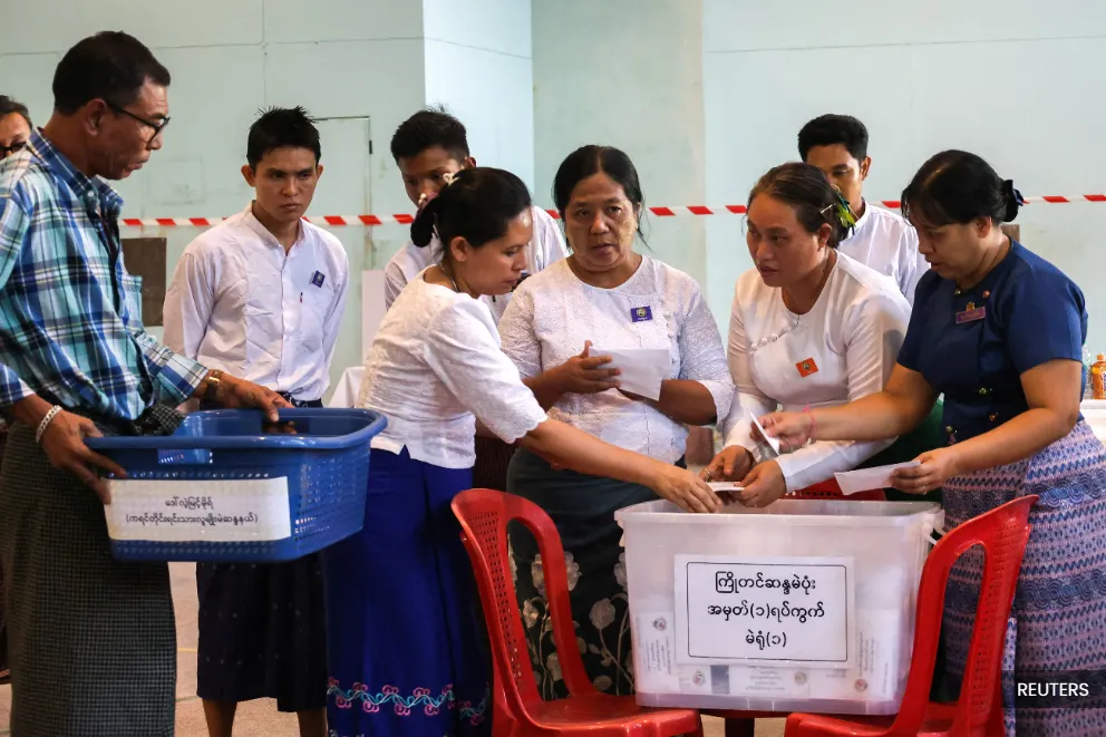 Myanmar's junta leader dismisses critics as military allies head for landslide election win