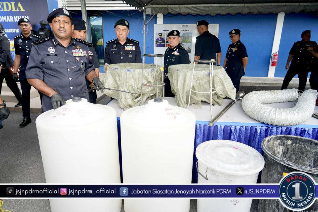 Polis bongkar stor dadah dalam banglo, rampasan RM37.3 juta